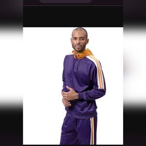 MEN'S MONTIQUE PURPLE 2 PIECE SPORT TRACK SUIT WITH HOOD. JS-30